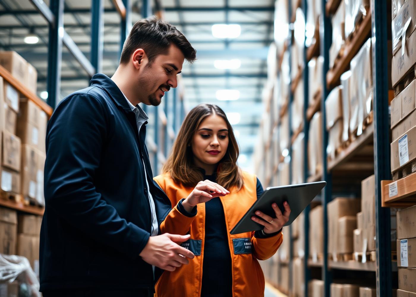 Account manager and warehouse lead reviewing an order